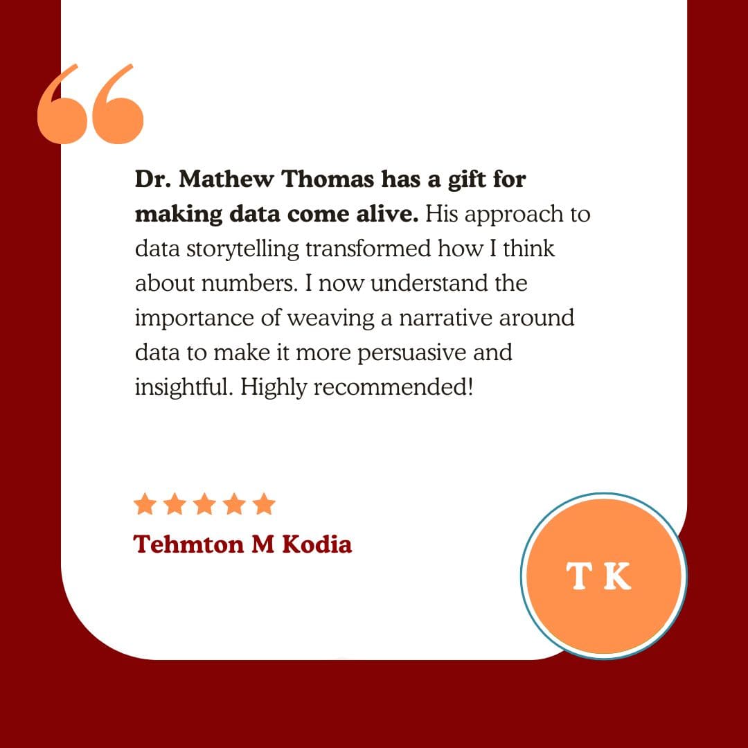 Data Storytelling - Dr Mathew Thomas