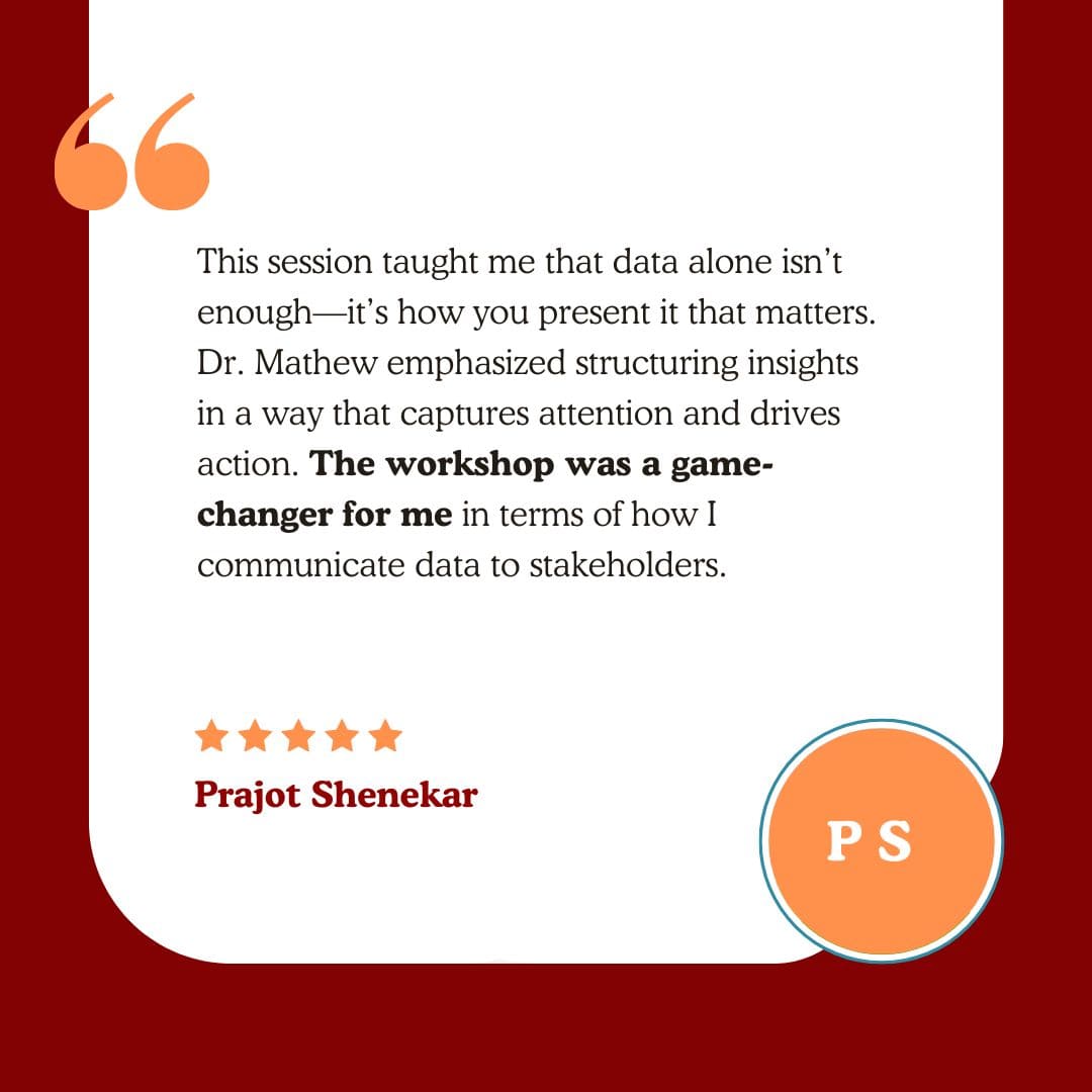 Data Storytelling Training - Dr Mathew Thomas